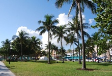 Der Lummus Park, zwischen Ocean Drive und Strand