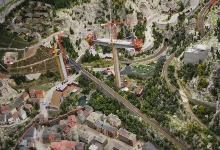 Brückenbaustelle in der Schweiz