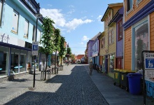 Es gibt auch bunte Häuser in Stavangar