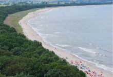 Blick vom Südperd zum Nordperd. Mit schönem, langen Sandstrand