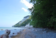 Ich bin am Strand der Kreidefelsen!